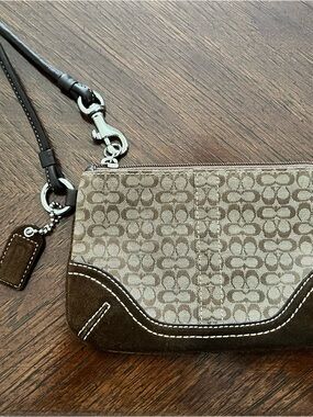 Coach Signature Canvas Wristlet